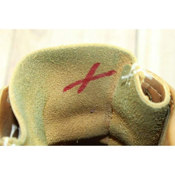 LL Bean Brown Leather Lace Up Round Toe Unlined Ankle Duck Boots Size 8 Wide - Picture 8 of 10